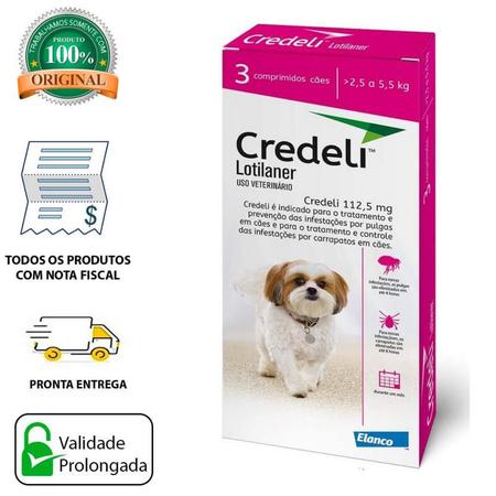 Credeli tab 56,25mg c/3comp 1,3a2,5kg - Elanco - Antipulga e