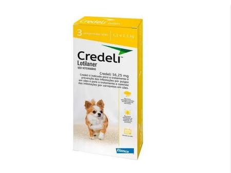 Credeli tab 56,25mg c/3comp 1,3a2,5kg - Elanco - Antipulga e