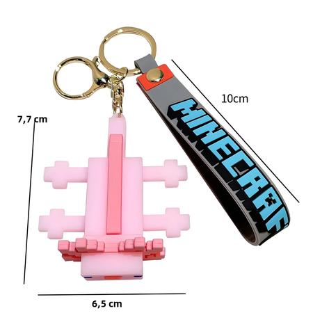 Imagem de Creeper Pixel Chaveiro Minecraft Figura Modelo Brinquedo Pingente De Silicone Para Carro Mochila