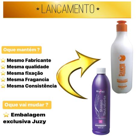 Imagem de Creme Alisante Black 300g Juca + Shampoo Neutralizante 300ml e Shampoo Antirresíduos 300ml Juca