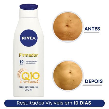 Imagem de Creme Corporal Hidratante Firmador Q10 Nívea Vitamina C 200ml Para Flacidez