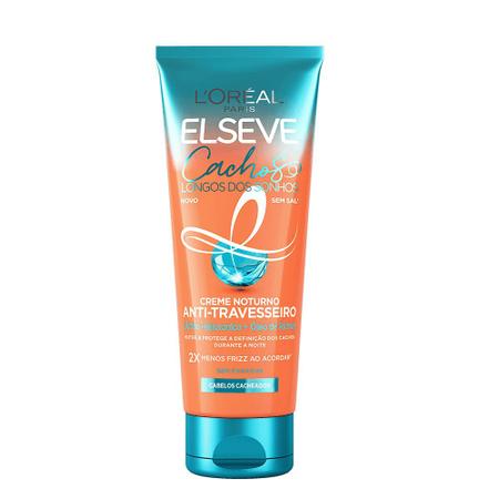 Imagem de Creme de Hidratação Noturna Elseve Loreal Paris Cachos Longos dos Sonhos Anti-Travesseiro 200g 2x Menos Frizz ao Acordar