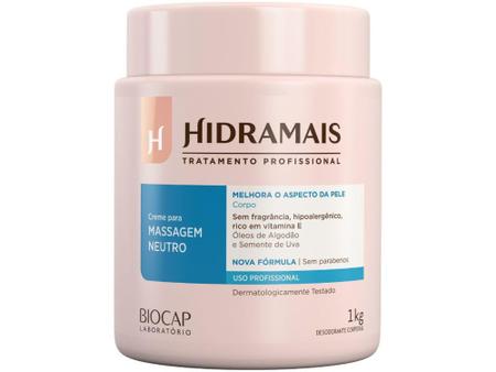 Creme de Massagem Hidramais Profissional Neutro - 1kg Imagem de Creme de Massagem Hidramais Profissional Neutro - 1kg
