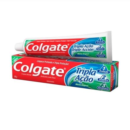 Imagem de Creme Dental Colgate Tripla Ação Menta Original 180g Embalagem com 12 Unidades