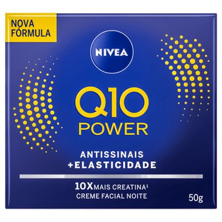 Imagem de creme facial nivea q10 power antissinais nova fórmula pele firme aparência mais jovem 50g noite
