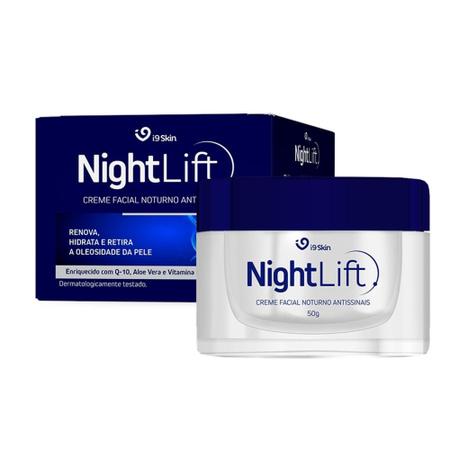 Imagem de Creme facial noturno antissinais night lift 50g i9skin - i9life