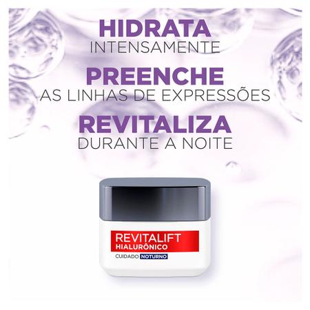 Imagem de Creme Hidratante Facial Anti-idade L'Oréal Paris Revitalift Hialurônico Noturno