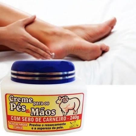 Imagem de Creme Hidratante Sabo de Carneiro para Pés e Mãos (com Óleo de Argan e Ureia) 240g - San Jully