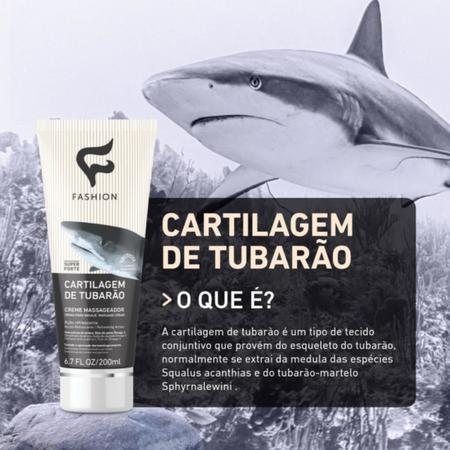 Imagem de Creme Massageador Fashion Cartilagem de Tubarão Bisnaga 200ml Kit 8 Unidades