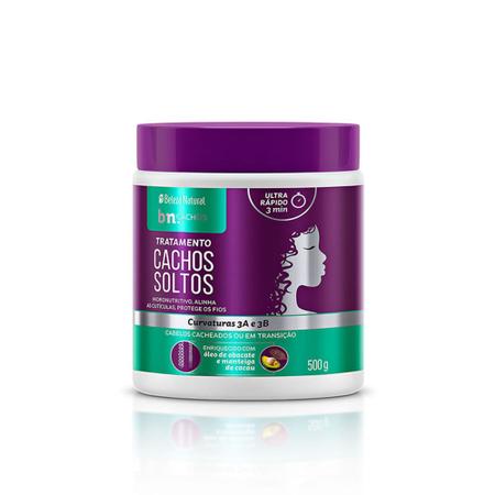 Imagem de Creme Pentear Beleza Natural Cachos Soltos 3a3b Kit 05 (Spray/Cond/Shampoo/Mascara/Creme Pentear)