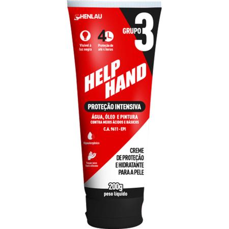 Imagem de Creme Protetor Para as Mãos Help Hand G3 Henlau 200G