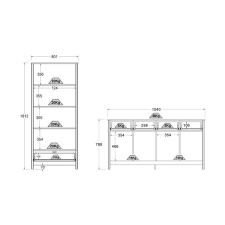 Imagem de Cristaleira + Aparador Buffet Ditália E-954 + R-626 Branco