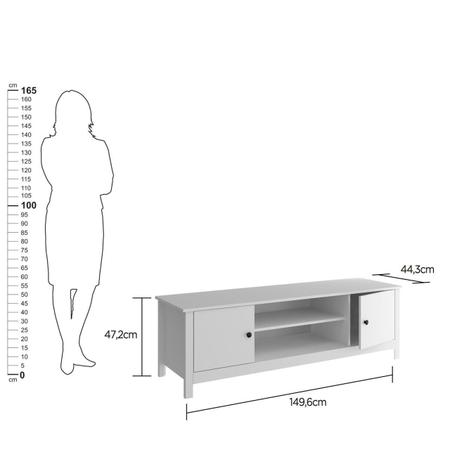 Imagem de Cristaleira + Rack Ditália 4 + 2 Portas E-956 + R-606 Branco