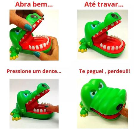 Imagem de Crocodilo Morde Dedo Brinquedo Infantil Jogo Desafio do Dentista