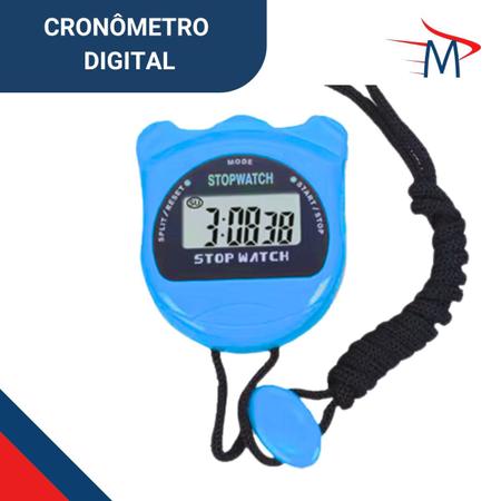 Imagem de Cronômetro Digital Multifuncional Alarme Profissional Azul