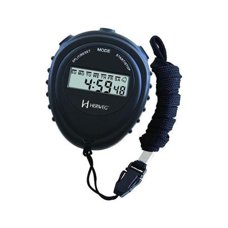 Cronômetro 8906 Grande Timer Cordão Digital Preto Herweg no Shoptime