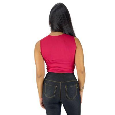 Imagem de Cropped Blusa Feminina Cruzada Alça Grossa Com Bojo