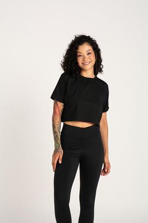 Imagem de Cropped Blusa Feminino Algodão Liso