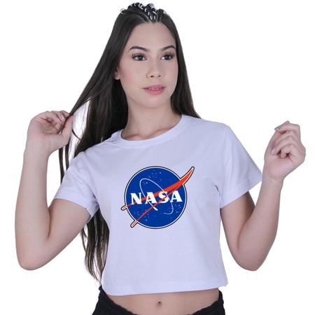 Cropped Blusinha Algodao Moda Geek Nerd Nasa U.S.A Lafre Blusas Femininas Magazine Luiza