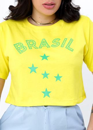 Cropped Brasil Copa do Mundo aplicação em Strass - Use criativa - Blusas  Femininas - Magazine Luiza