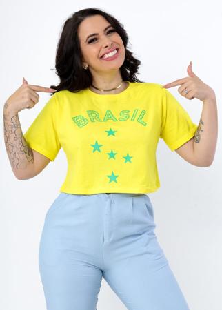 Cropped Brasil Copa do Mundo aplicação em Strass - Use criativa - Blusas  Femininas - Magazine Luiza