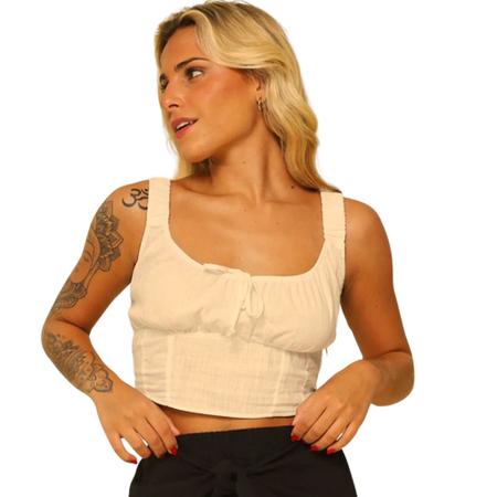 Cropped Corset Angra Riu Kiu Areia 10636 - Blusa Cropped - Magazine Luiza