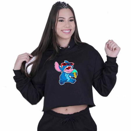 Imagem de Cropped Moletom Feminino Lilo Stitch Verão