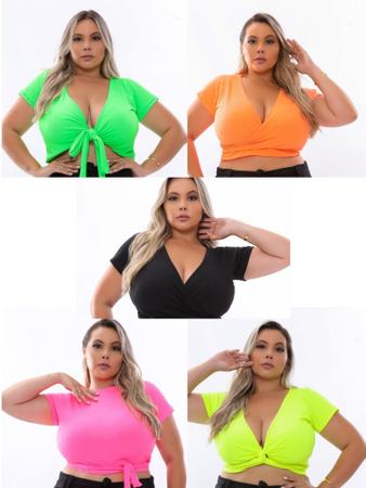 Imagem de Cropped multi formas Moda Plus Size Feminina Roupa Tendencia