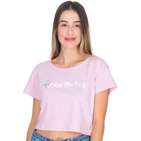 Cropped T Shirt Feminina Com Estampa TikTok Manga Curta Zafina Blusas Femininas Magazine Luiza