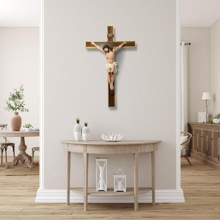 Crucifixo Cruz de Parede Sem Cristo Personalizado Ele Vive