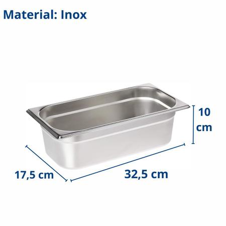 Imagem de Cuba 1 / 3 X 100mm Gp201 - Em Aço Inox Sem Alça - Gp Inox