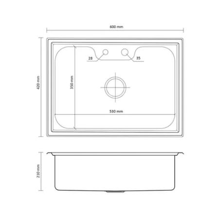 Imagem de Cuba Cozinha Gourmet Aço Inox 60x42 Preto + Torneira Slim