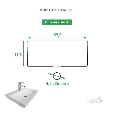 Cuba De Apoio Cerâmica Reno Rc 700 Imagem de Cuba De Apoio Cerâmica Reno Rc 700