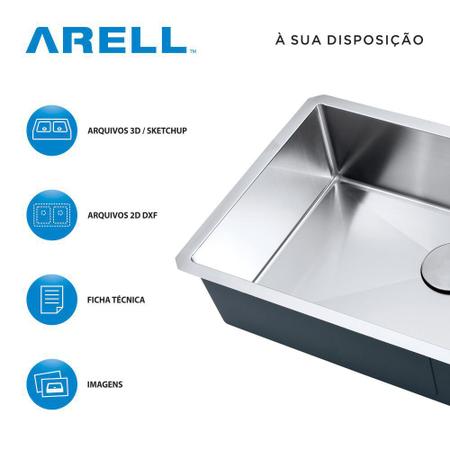 Imagem de Cuba de cozinha aço inox 1mm escovado S105PP 71,1x47x17,8cm