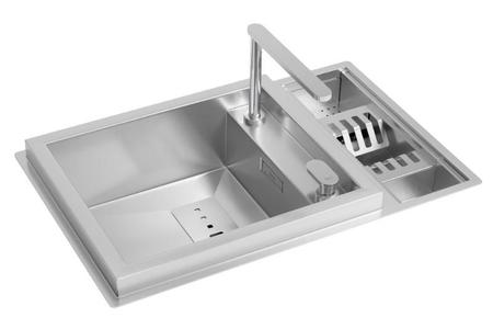 Imagem de Cuba de Cozinha Supra com Monocomando e Calha Organizadora Inox 790X505X162