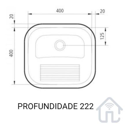 Imagem de Cuba de Inox para Tanque Lavanderia 40x40 Tramontina 25L Fosco Acetinado Embutir ou sobrepor