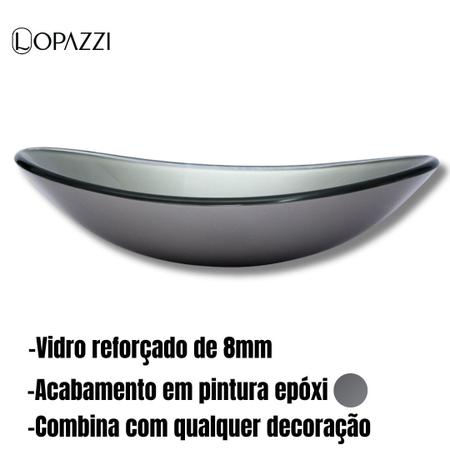 Imagem de Cuba de Vidro Oval Canoa p/ Banheiros e Lavabos - Modelo de Apoio 8mm