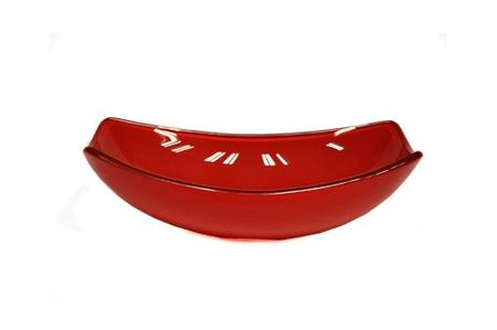 Imagem de Cuba De Vidro Oval Chanfrada 46Cm Vermelho Cereja