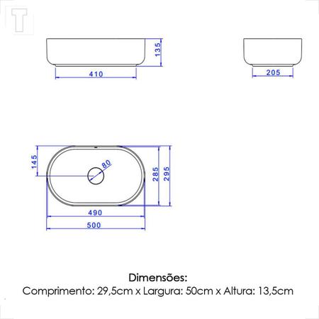 Imagem de Cuba deca apoio oval longa l.14050.17 branco gelo 500mm