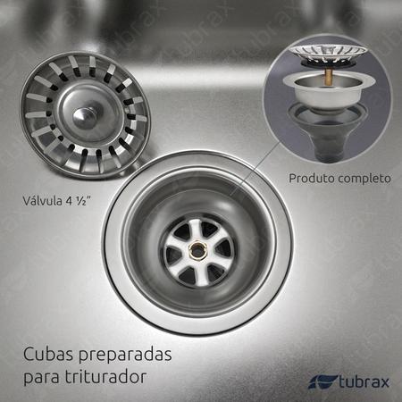 Imagem de Cuba Dupla Cozinha Gourmet Aço Inox Luxo com acessórios Tubrax