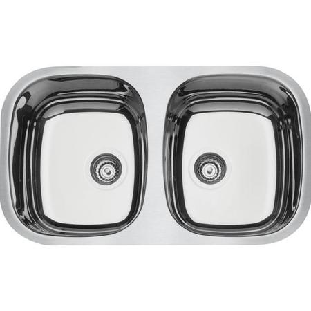 cuba dupla inox retangular s/ladrao 77x45 tramontina Imagem de cuba dupla inox retangular s/ladrao 77x45 tramontina