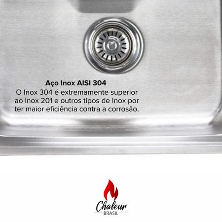 Imagem de Cuba Dupla Pia Cozinha Em Inox 304 Luxo Com Acessórios