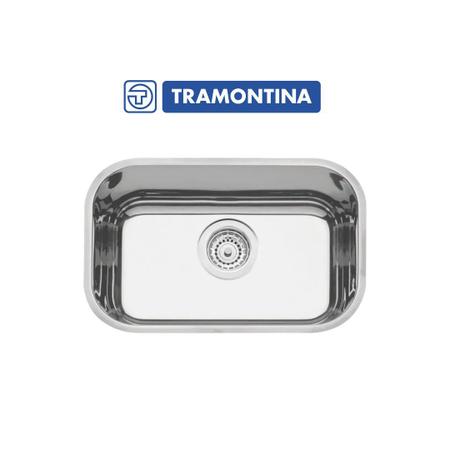 Cuba embutir 47x30 tramontina lavinia aço inox alto brilho com válvulas Imagem de Cuba embutir 47x30 tramontina lavinia aço inox alto brilho com válvulas