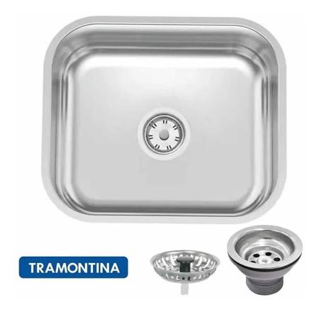 Cuba Embutir Cozinha Tramontina Aço Inox Polido 40x34cm Imagem de Cuba Embutir Cozinha Tramontina Aço Inox Polido 40x34cm