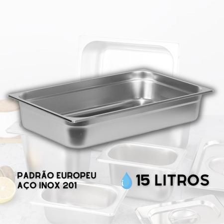 Imagem de Cuba Gn 1/1 10cm Aço Inox Buffet Rechaud 15 Litros 530x325mm