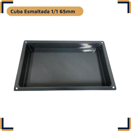 Imagem de Cuba GN 1/1 65mm Cinza Esmaltada Sem Alça