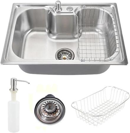 Imagem de Cuba Gourmet Cozinha Aço Inox 304 Com Acessórios 50X40Cm