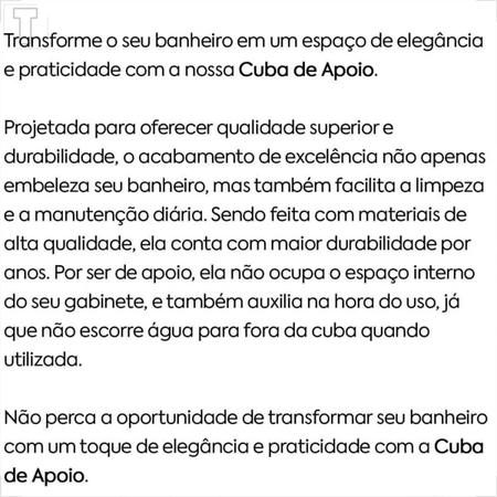 Imagem de Cuba incepa apoio loft redonda sem mesa r2 branco 37cm