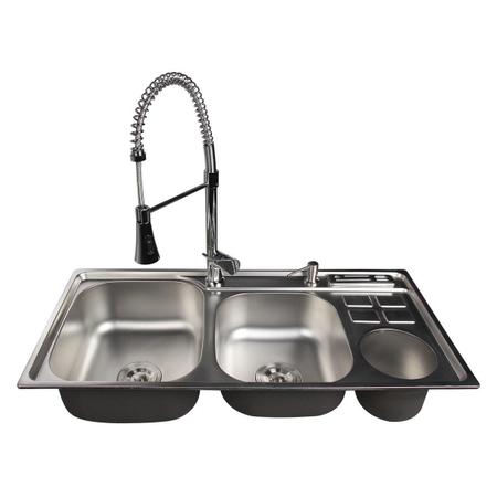 Imagem de Cuba Inox c/ Lixeira Smart Norte - Moderno, Polido - 92Cm