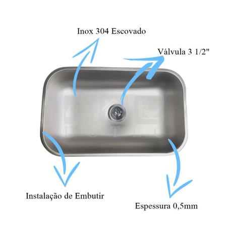 Imagem de Cuba inox cozinha n2 escovada com torneira gourmet junior